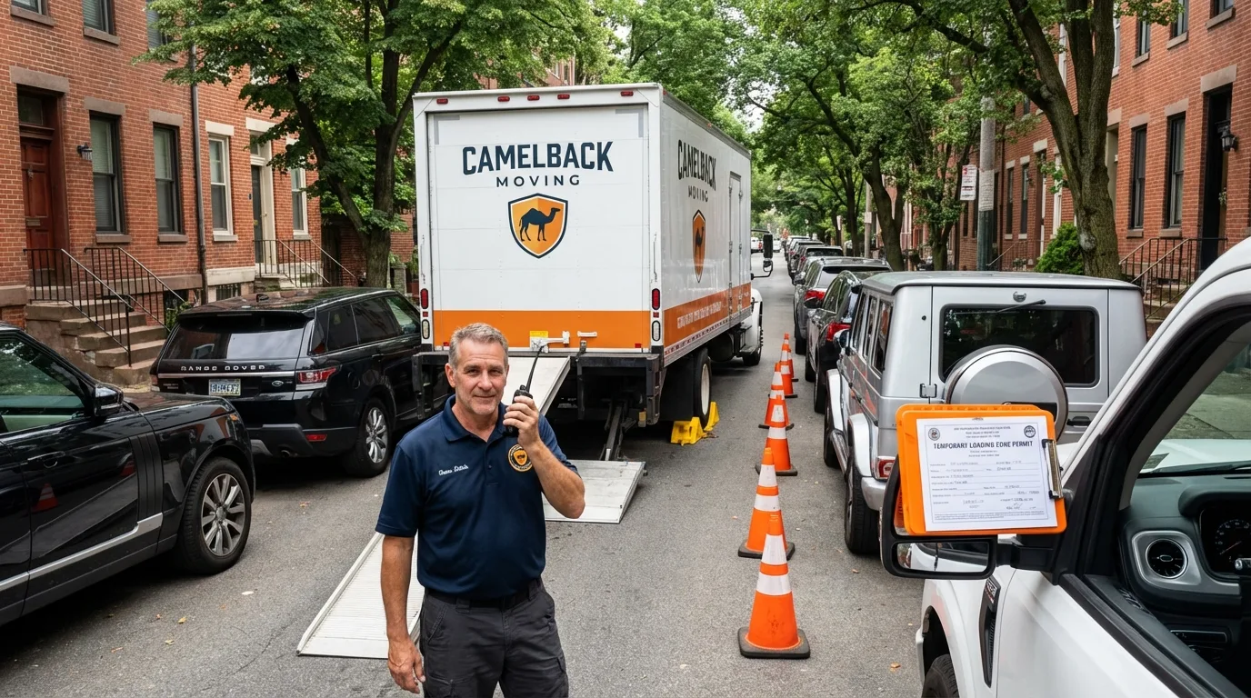 City street loading permit setup in West Simsbury, CT